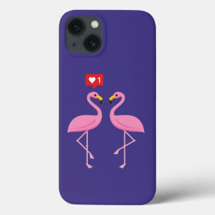 Cute roze flamingo like Heart Pastel Case-Mate iPhone Case