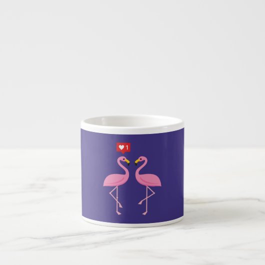 Cute roze flamingo like Heart Pastel Espresso Kop (Voorkant)