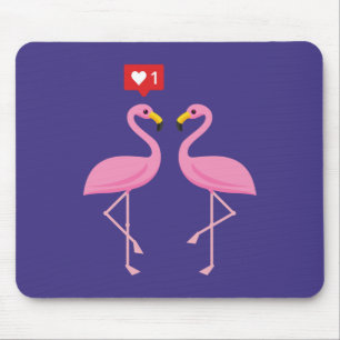 Cute roze flamingo like Heart Pastel Muismat