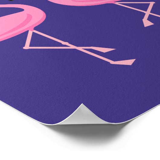 Cute roze flamingo like Heart Pastel Poster (Hoek)