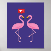 Cute roze flamingo like Heart Pastel Poster (Voorkant)