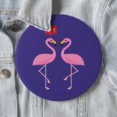 Cute roze flamingo like Heart Pastel Ronde Button 6,0 Cm (In situ)