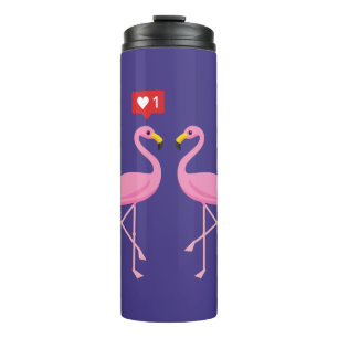 Cute roze flamingo like Heart Pastel Thermosbeker
