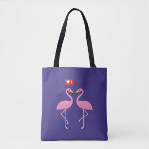 Cute roze flamingo like Heart Pastel Tote Bag