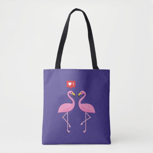 Cute roze flamingo like Heart Pastel Tote Bag (Voorkant)