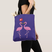 Cute roze flamingo like Heart Pastel Tote Bag (Dichtbij)
