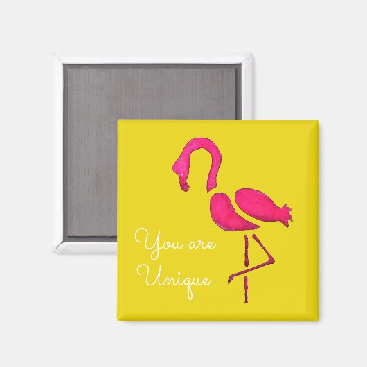 Cute roze flamingo magneet (Voorkant / Achterkant)