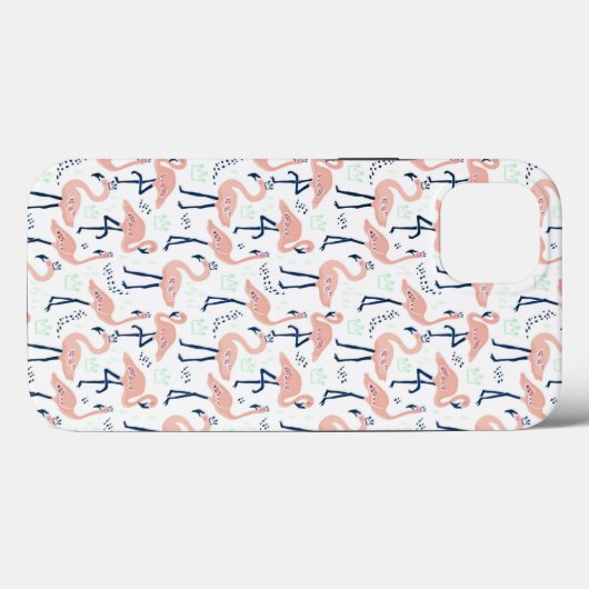 Cute roze flamingo mask Case-Mate iPhone case (Achterkant (horizontaal))