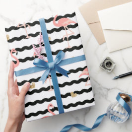 Cute Roze Flamingo Naadloos Patroon Cadeaupapier