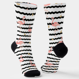 Cute Roze Flamingo Naadloos Patroon Sokken