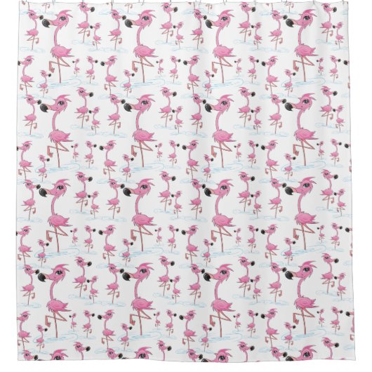 Cute roze Flamingo patroon Douchegordijn (Voorkant)