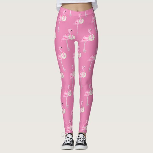 Cute roze Flamingo patroon Leggings (Voorkant)