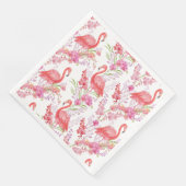 Cute roze flamingo patroon party paper napkins servet (Hoek)