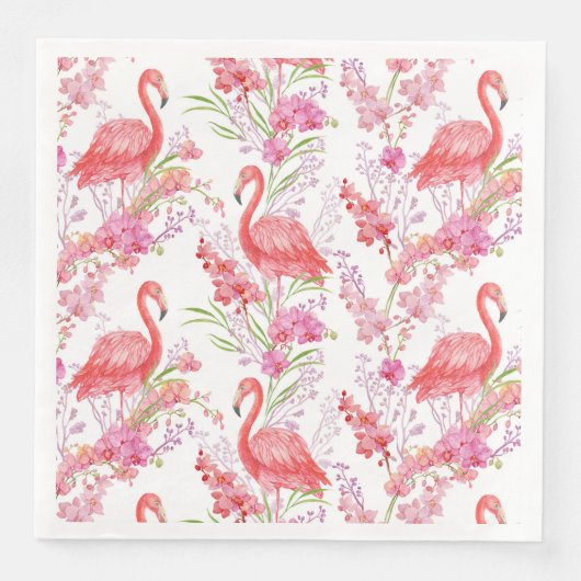 Cute roze flamingo patroon party paper napkins servet (Voorkant)