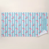 Cute roze Flamingo patroon Strandlaken (Voorkant)