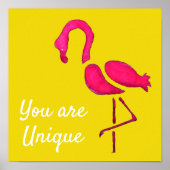 Cute roze flamingo poster (Voorkant)