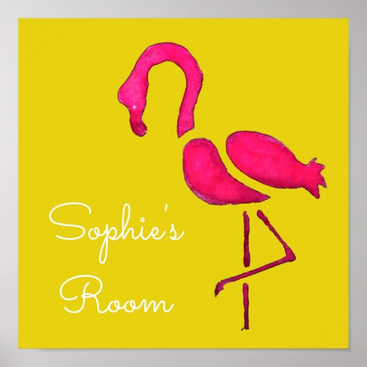 Cute roze flamingo poster (Voorkant)