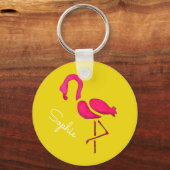 Cute roze flamingo sleutelhanger (Voorkant)