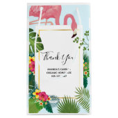 Cute Roze Flamingo Tropisch Thema Bedrijf Klein Cadeauzakje (Achterkant)