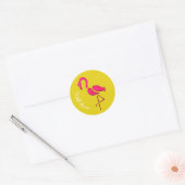 Cute roze flamingo unieke vogel goed gedaan ronde sticker (Envelop)