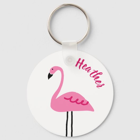 Cute Roze Flamingo voegt de Sleutelhanger van het  (Voorkant)