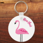 Cute Roze Flamingo voegt de Sleutelhanger van het  (Voorkant)