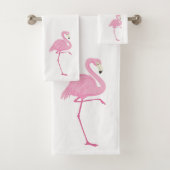 Cute roze flamingo waterverf illustratie bad handdoek (Insitu)