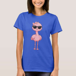 Cute Roze Flamingo Zonnebril T-Shirt - Meisjesacht