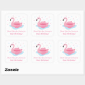 Cute Roze Flamingo Zwembad Drijver Bedankt Sticker (Vel)