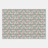 Cute roze flamingoes Palm Tree Leaves Waterverf Inpakpapier Vel (Voorkant)