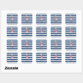 Cute Roze Flamingo's Bloem,Gestreept Vierkante Sticker (Vel)