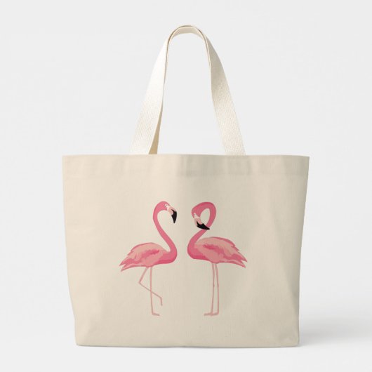 Cute roze flamingos grote tote bag (Achterkant)