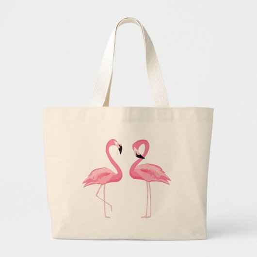 Cute roze flamingos grote tote bag (Voorkant)