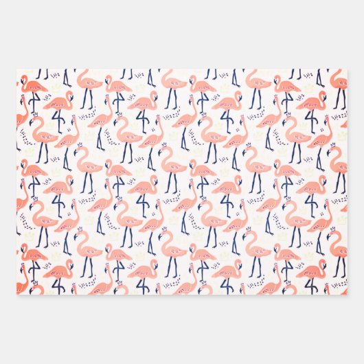 Cute roze flamingos inpakpapier vel (Voorkant)