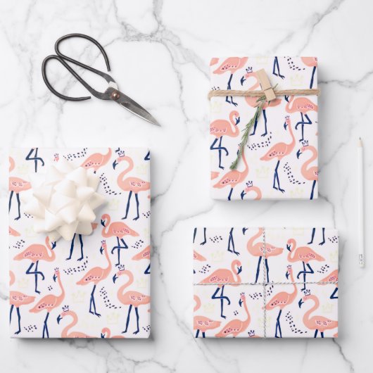 Cute roze flamingos inpakpapier vel (Voorkant)