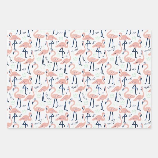 Cute roze flamingos inpakpapier vel (Voorkant)