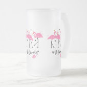 Cute roze flamingos Premium Vector Matglas Bierpul (Voorkant rechts)