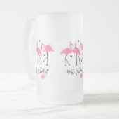 Cute roze flamingos Premium Vector Matglas Bierpul (Voorkant links)