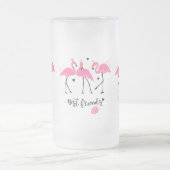 Cute roze flamingos Premium Vector Matglas Bierpul (Center)