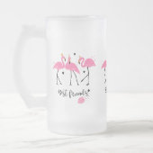 Cute roze flamingos Premium Vector Matglas Bierpul (Links)