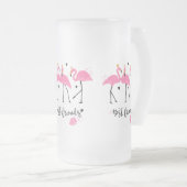 Cute roze flamingos Premium Vector Matglas Bierpul (Voorkant rechts)