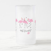 Cute roze flamingos Premium Vector Matglas Bierpul (Center)