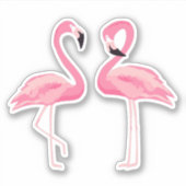 Cute roze flamingos sticker (Voorkant)