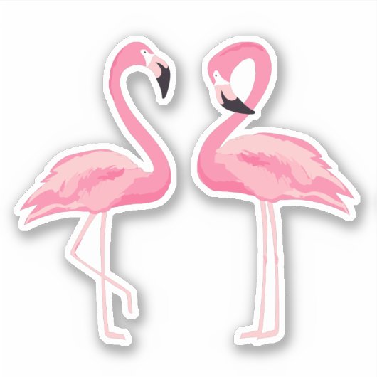 Cute roze flamingos sticker (Voorkant)