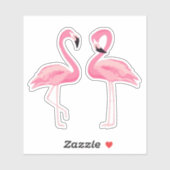 Cute roze flamingos sticker (Vel)
