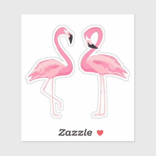 Cute roze flamingos sticker (Vel)