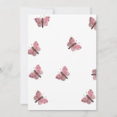 Cute roze Floral Baby Birthday Party Invitation Kaart (Achterkant)