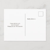 Cute roze florale cactus deur nieuwe thuisbeweging aankondigingskaart (Achterkant)