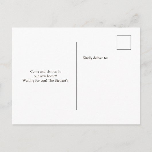 Cute roze florale cactus deur nieuwe thuisbeweging aankondigingskaart (Achterkant)