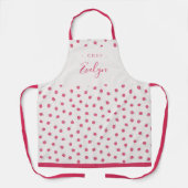Cute roze framboos gepersonaliseerd kookplatform schort (Voorkant)